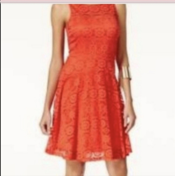 Lace dress, medium, by Thalia Sodi, red, Dressy, Formal Holiday Party Dress - Picture 3 of 9